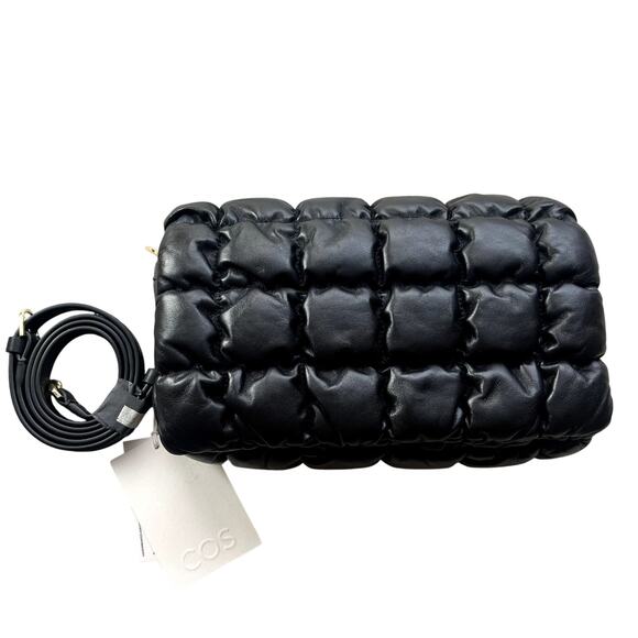 COS Handbags - Cos Quilted crossbody bag black leather